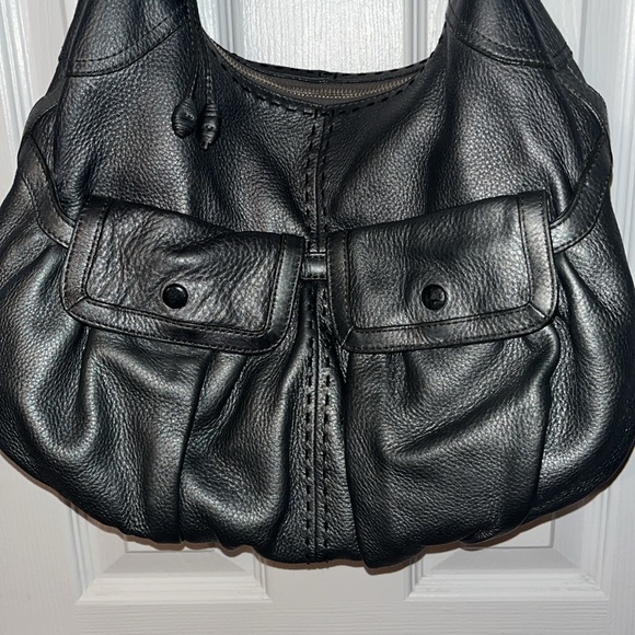 Cole Haan pebbled leather metallic gray Hobo - Picture 2 of 13